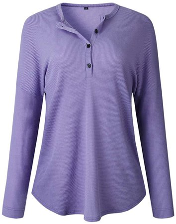 Womens Tops, Women Sweater Casual Long Sleeve Henley Shirt Rib Knit Blouse Button Tunic Tops Beige at Amazon Women’s Clothing store