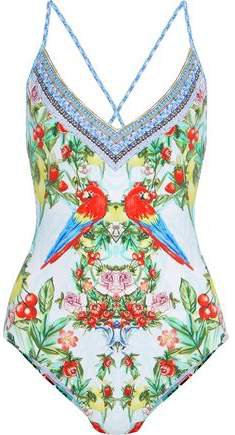 Call Me Carmen Crystal-embellished Floral-print Swimsuit