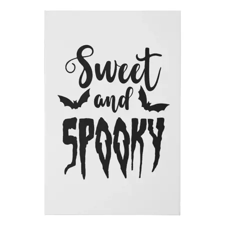 Sweet And Spooky Cool Halloween Saying Faux Canvas Print | Zazzle