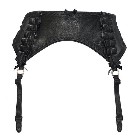 MARTY SIMONE • LUXURY LINGERIE - Almeida | Pleated leather suspender belt | Part of...