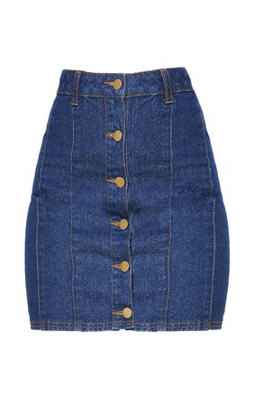 Mid Wash Blue Denim Mini Skirt | Denim | PrettyLittleThing USA