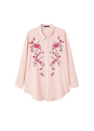 Violeta BY MANGO Embroidered flowers shirt