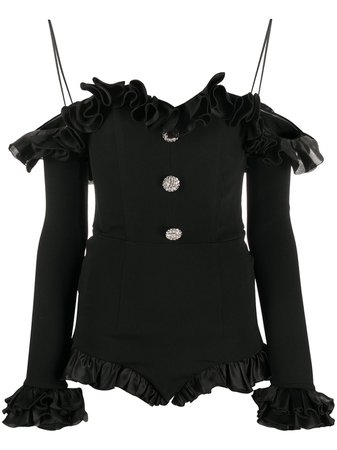 Alessandra Rich Ruffled Mini Jumpsuit Ss20 | Farfetch.com