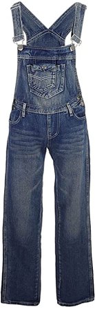 Amazon.com: Anna-Kaci Womens Blue Denim Jean Straight Leg Distressed Pocket Bib Overalls S/M Blue: Clothing