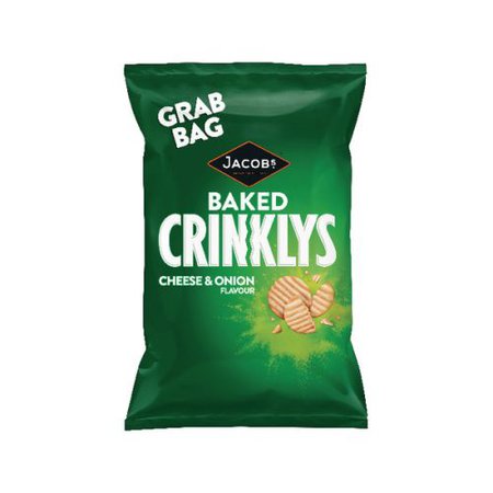 Jacobs Crinklys Cheese and Onion Grab Bag (Pack of 30) 27812 - by Scribbl