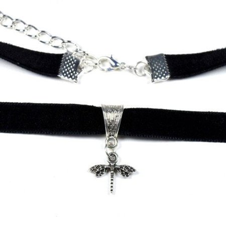 Black Velvet Dragonfly Choker 🖤 | Black velvet choker, Velvet choker, Dragonfly pendant