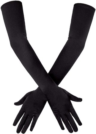 long black silk gloves