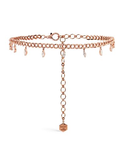 SHAY  Rose Gold and Diamond Marquise Choker Necklace