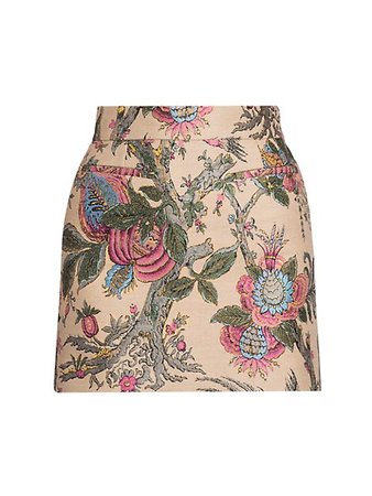 Etro Loto Silk-Blend Mini Skirt