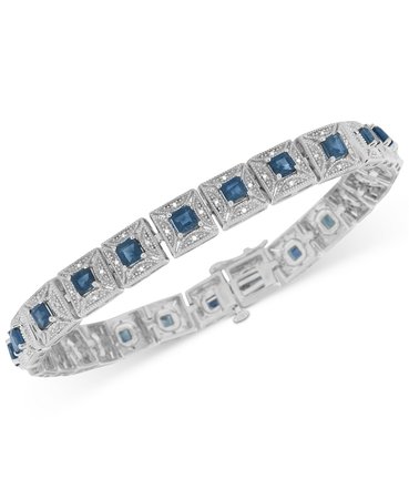 Macy's Sterling Silver Sapphire and Diamond Tennis Bracelet