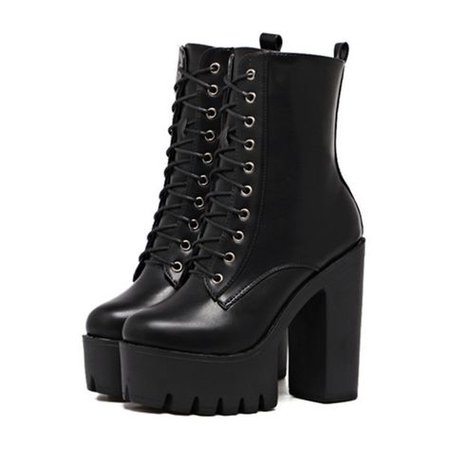 Black Platform Boot Heels