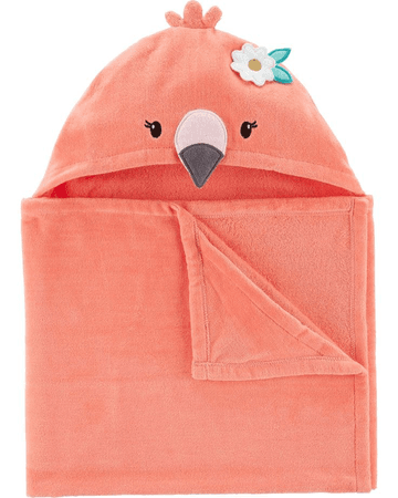 toddlers kids hooded towel flamingo
