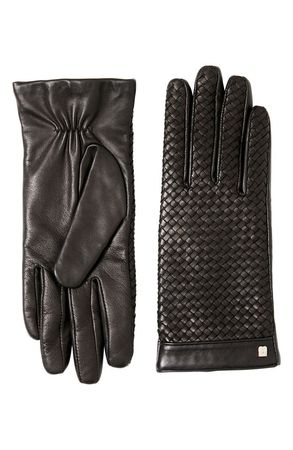 Bruno Magli Basket Weave Leather Gloves | Nordstrom
