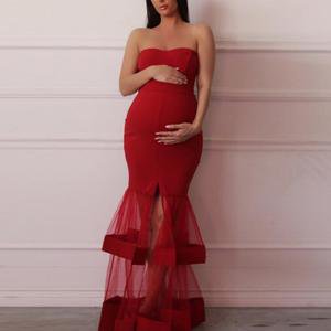Maternity Red Off Shoulder Rhian Gown – peekkabo