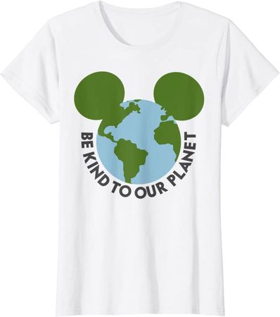 Amazon.com: Disney Mickey & Friends Mickey Be Kind To Our Planet Globe T-Shirt : Clothing, Shoes & Jewelry