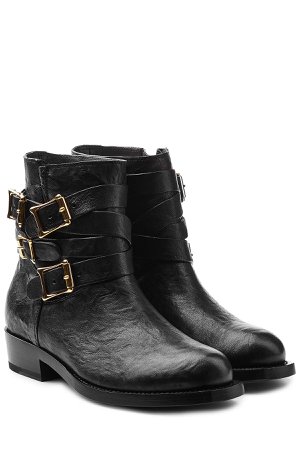Leather Ankle Boots with Buckled Straps Gr. IT 40