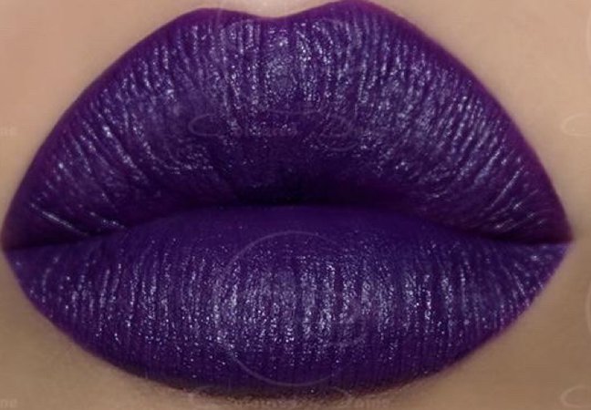 Sparkly purple lipstick