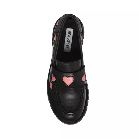 LAWRENCE-H Black Leather Slip-On Loafer | Women's Loafers – Steve Madden