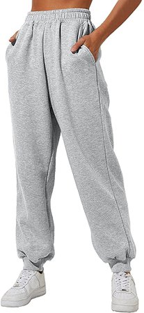 Amazon.com: Yovela Sweatpants Women High Waisted Baggy Grey Sweat Pants Winter Outfits Cotton Fleece Lined Comfy Lounge with Pocket : Sports & Outdoors