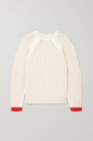 White Ribbed wool-blend sweater | Chloé | NET-A-PORTER