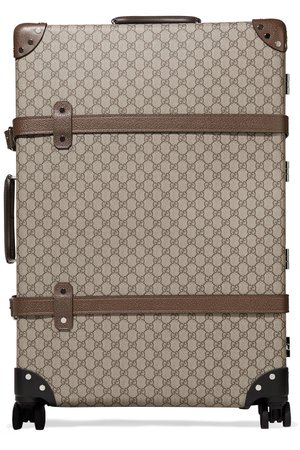 Gucci | + Globe-Trotter large leather-trimmed coated-canvas suitcase | NET-A-PORTER.COM