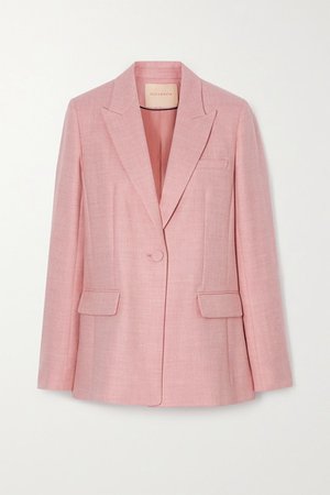 Antalya Wool-blend Twill Blazer - Pastel pink