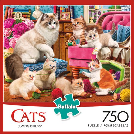 Cats Sewing Kittens 750 Piece Jigsaw Puzzle - Buffalo Games