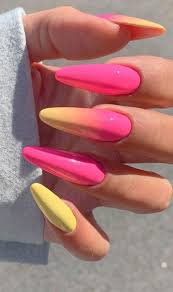 purple pink yellow nails - Google Search