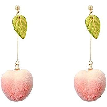 Amazon.com: Fashion New Simulation Peach Stud Earrings Girl Cute Romantic Contracted Acrylic Leaves Tassel Earrings for Women Jewelry Gift (Simulation Peach Stud Earrings (long)): Clothing, Shoes & Jewelry
