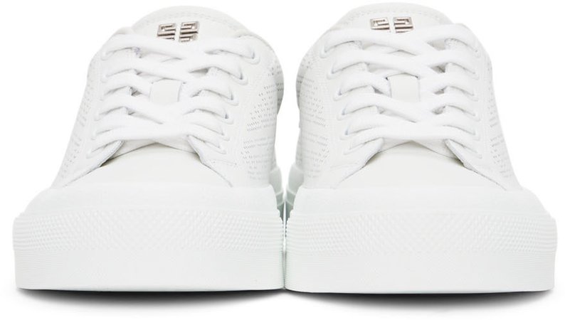 Givenchy: White 4G Perforated Sneakers | SSENSE