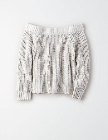 AE OFF-THE-SHOULDER PULLOVER SWEATER