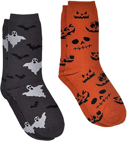Amazon.com: 360 Threads Womens Novelty Socks 2 pair set Halloween (Jack-o-lanterns & Ghosts) : Clothing, Shoes & Jewelry