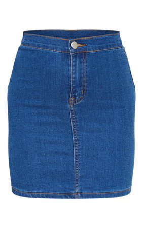 Petite Mid Blue Wash Disco Fit Denim Skirt | PrettyLittleThing USA