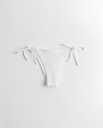 Girls Smocked Side-Tie High-Leg Bikini Bottom | Girls New Arrivals | HollisterCo.com white