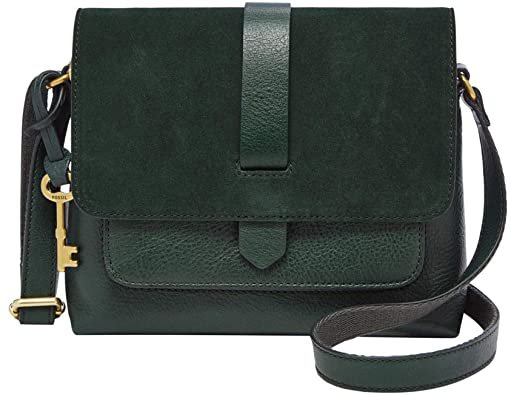 Fossil Women's Kinley Leather/Fabric Small Crossbody Handbag, Black Stripe: Handbags: Amazon.com