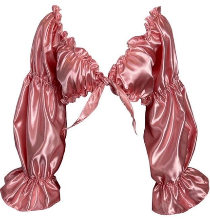 pink silk long sleeve top