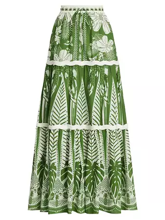 Shop Farm Rio Macaw Elegance Tiered Maxi Skirt | Saks Fifth Avenue