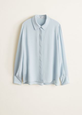 Contrasting seams shirt - Woman | Mango Canada