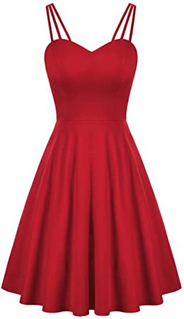 GRACE KARIN Women's Spaghetti Strap Dress V Neck Sleeveless Cocktail Dress Casual Swing A Line Club Party Dresses at Amazon Women’s Clothing store