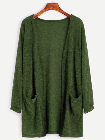 Open Front Sweater With Pockets
