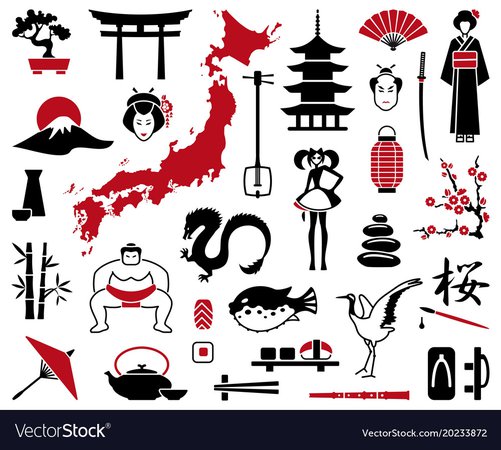 Japan icons Royalty Free Vector Image - VectorStock