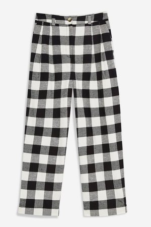 Black and White Gingham Tapered Trousers | Topshop