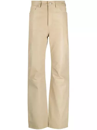 REMAIN high-waisted Leather Trousers - Farfetch