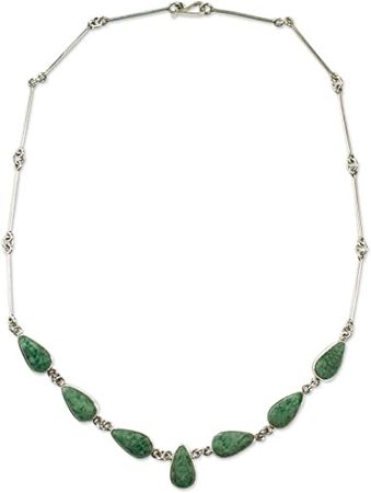 Amazon.com: NOVICA Jade .925 Sterling Silver Pendant Necklace, 18" 'Pale Green Tears' : Clothing, Shoes & Jewelry