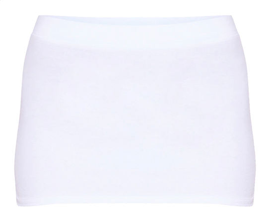 PLT- White Cotton Basic Low Rise Micro Mini Skirt