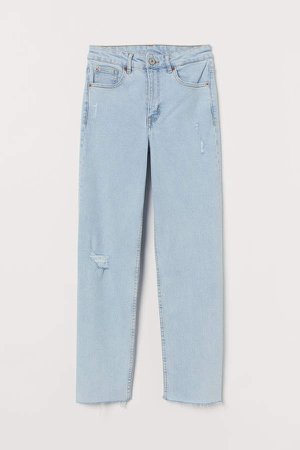 Straight High Ankle Jeans - Turquoise