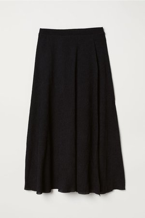 Black linen skirt