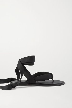 Shell And Leather Sandals - Black