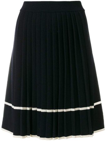 Chinti & stripe pleated skirt