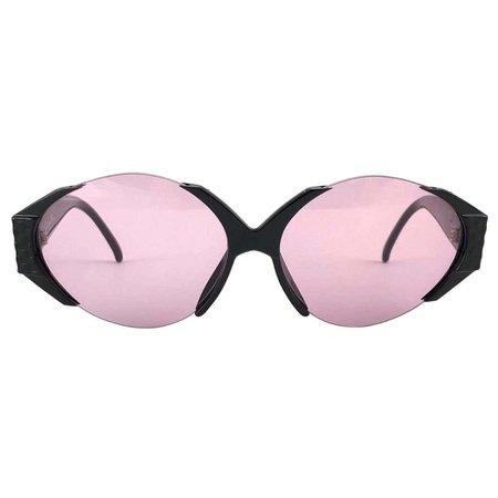 Vintage 1980s Christian Dior Rimless Sleek Black 2397 Sunglasses